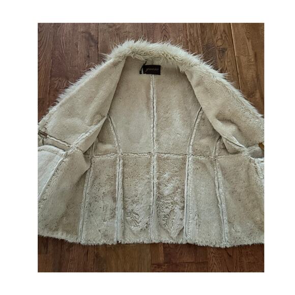 Vintage 90s Y2K Guess Brown Tan Suede Penny Lane Coat-Size Large - Picture 7 of 7